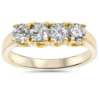 Pompeii3 1ct Diamond Yellow Gold Curve Wedding Ring Enhancer