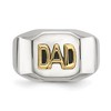 Chisel Stainless Steel Polished with 14K Gold Accent DAD with Black Enamel Signet Ring - 4 of 4