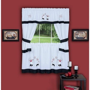 Kate Aurora Gourmet Pastry Chef Complete 5 Piece Cottage Kitchen Curtain Swag Valance & Tier Set - 1 of 3