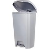 Racxily 12.1 Gallon Trash Can, Plastic Soft Close Step On Kitchen Trash Can, Gray - 2 of 4