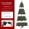 9ft Pre-Lit Pre-Decorated Pine Hinged Artificial Christmas Tree with 1740 Flocked Frosted Tips, 103 Pine Cones, 309 Red Berries,  600 Lights, Metal - 4 of 4