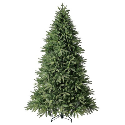 Evergreen Classics 7.5 Foot Pre Lit Colorado Spruce Artificial Holiday Christmas Tree with 700 Clear Incandescent UL Lights and Metal Stand