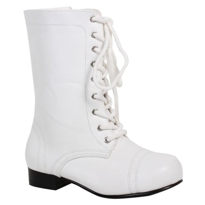 black and white combat boots