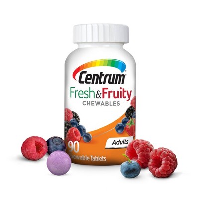 Centrum Adults Fresh & Fruity Chewables Multivitamin / Multimineral Supplement - Mixed Berry - 90ct