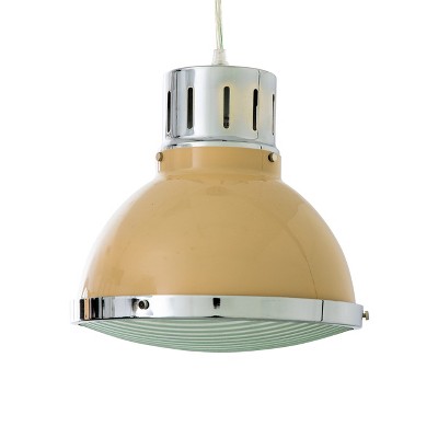 Warm Sand Glass and Metal LED Pendant Light