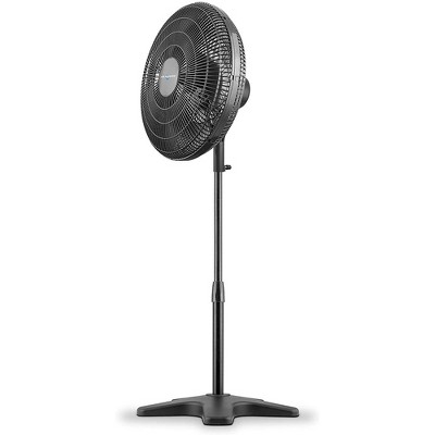 Air Monster 15816 PG BK 16 Inch Standing Pedestal Tilt Adjustable 3 Speed Setting Copper Motor Air Circulator Stand Fan with Plastic Grill, Black