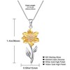 Sunflower Necklace, 925 Sterling Silver, Gold Plated – A Touch of Noble Sunflower Style for an Ins Fashion Look - 2 of 4