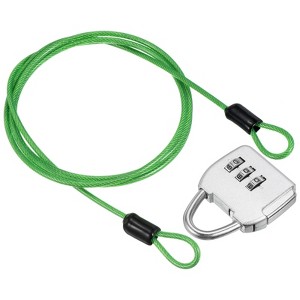 Unique Bargains Double Loop Luggage Security Steel Cable with 3-Digit Combination Lock - 1 of 4