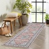 Vintage Washable Area Rug, Floral Medallion, Ultra Soft Accent Carpet for Living Room, Bedroom, Entryway, Non-Slip, Low-Pile - 3 of 4
