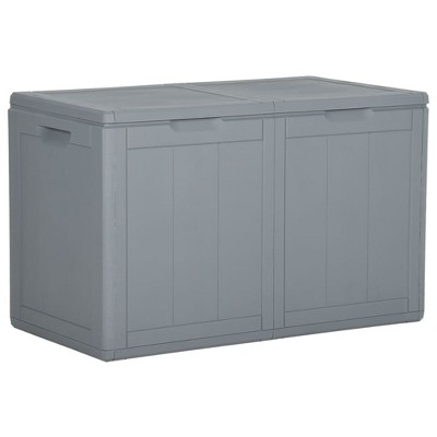 VidaXL Patio Storage Box 47.6 gal Gray PP Rattan