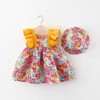 MyKids-USA Baby Girl Flower Pattern Butterfly Sleeve Design Cute Dress With Hat - 2 of 4