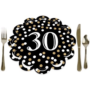 Big Dot of Happiness Adult 30th Birthday - Gold - Birthday Party Round Table Decorations - Paper Chargers - Place Setting For 12 - 1 of 4