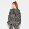 Women's Leopard Bats Fleece Graphic Sweatshirt - Charcoal Gray - 3 of 3
