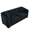 GDFStudio Benoit 77'' Modern Chesterfield Velvet 3-Seater Tufted Sofa with Cushions - 4 of 4