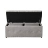 Airsurfer Large Gray Storage Bench Set Modern Upholstered Storage Bench with Ottomans Elegant Seating Solution for Living Room Organization - 4 of 4