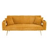 74.01 inch straight corduroy sofa bed with pillows, adjustable in three levels,  suitable for use in living rooms and study rooms - 3 of 4