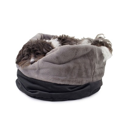 Charcoal Elevated Reversible Microfiber and Faux Fur Pet Bed