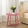 Simple Trending Outdoor and Indoor End Table for Garden Balcony Yard, Red - 2 of 4