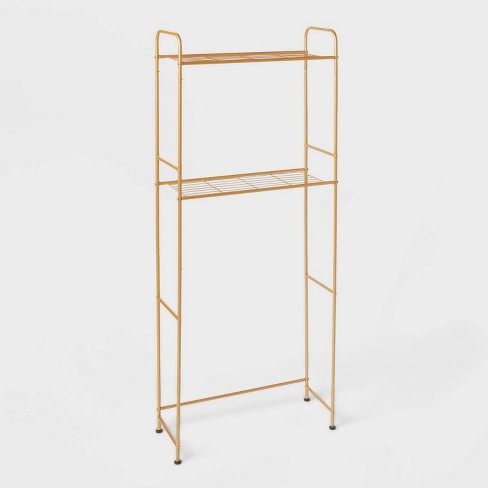 Two-Tier Metal Shelves Over The Toilet Storage Shelf Bathroom