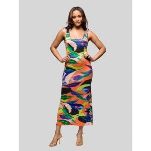 24seven Comfort Apparel Womens Multicolor Womens Razorback Tank Casual Maxi Dress - 1 of 4