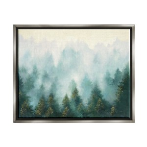 Stupell Industries Abstract Pine Forest Landscape with Mist Green Painting - 1 of 4
