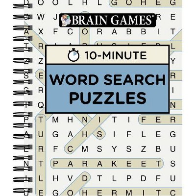 Brain Games - 10 Minute: Word Search Puzzles (Blue) - by  Publications International Ltd & Brain Games (Spiral Bound)