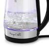 MegaChef 1.7L Glass & Stainless Steel Electric Tea Kettle Clear/Silver: 1000W, Borosilicate Glass, 90-Day Warranty - image 2 of 4