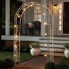 Plow & Hearth Montebello White Garden Arbor 7 Feet | Slim Metal Arch with Iron Trellis for Climbing Plants | Wedding Arbor | Patio Garden - 2 of 4