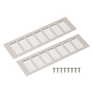 Unique Bargains Aluminum Alloy Cabinet Wardrobe Shoe Closet Rectangle Louvered Ventilation Grilles 2 Pcs - 1 of 4