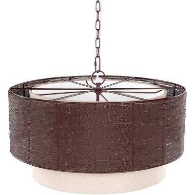 Mark & Day Alland 11"H x 22"W x 22"D Global Rust Ceiling Lights