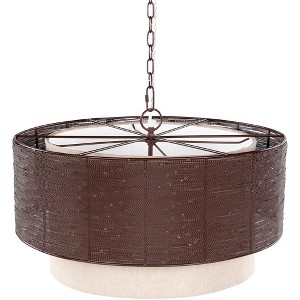 Mark & Day Alland 11"H x 22"W x 22"D Global Rust Ceiling Lights - 1 of 4