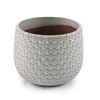 VisioGear 3PCS Ceramic Flowerpot, Modern Planter for Patio, Garden, Windowsill, Matte White, 9.5"*9.5"*8.1" - 4 of 4