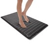 21"x34" MICRODRY SoftLux Quilted Striped Memory Foam Bath Rug/Runner with Skid Resistant Base Dark Gray: Machine Washable, Plush Polyester - 2 of 3