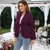 Anna-Kaci Women's Casual Lightweight Cardigans Soft Draped Ruffles Flare Sleeve Cardigan - 3 of 4