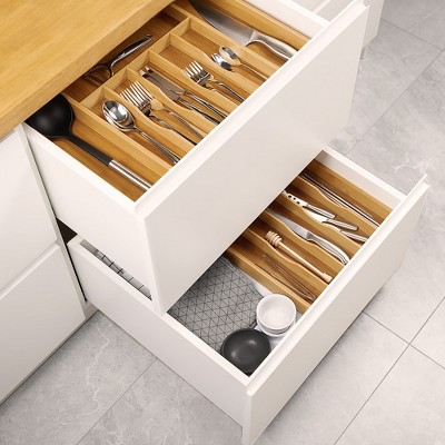 Royal Craft Wood Bamboo Kitchen Drawer Organizer (Gray, 5-slot)