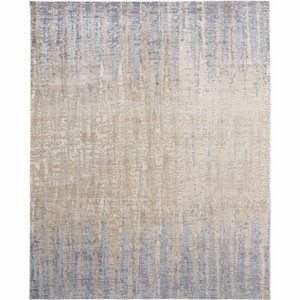 HomeRoots 3' X 5' Tan And Blue Abstract Distressed Area Rug - 1 of 4