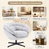 360°Swivel Chenille Accent Chair,Accent Chairs With Arms,Accent Chair With Faux Leather And Black Metal Base Frame -Maison Boucle‎ - 4 of 4
