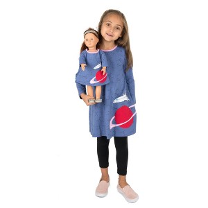Leveret Girl and Doll Matching Cotton Dress - Classic Prints - 1 of 3