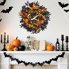 Halloween Wreath for Front Door, 20 Inch Pumpkin Wreaths with 20 LED Lights Ball Ornaments Berries, Pre Lit Halloween Decorations for Indoor Outdoor - 2 of 4