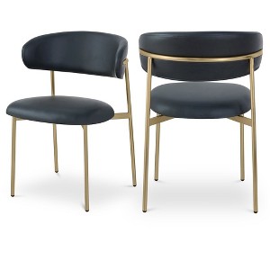 Meridian Furniture,Lupita Vegan Leather Dining Chair, Set of 2 - 1 of 4
