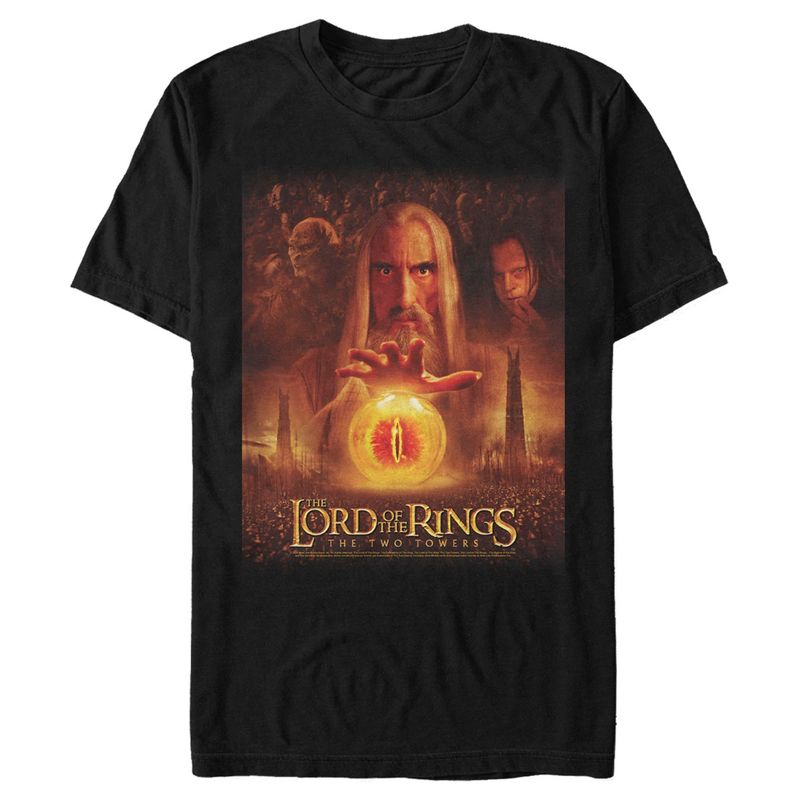 Men's The Lord of the Rings Two Towers Saruman and the Eye of Sauron T-Shirt, 1 of 6