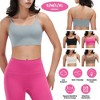 NPolar "Women's Strap Sports Bra Padded Strappy Crop Top, Square Neck, Removable Pads for Gym & Yoga" Grey Size M - 4 of 4
