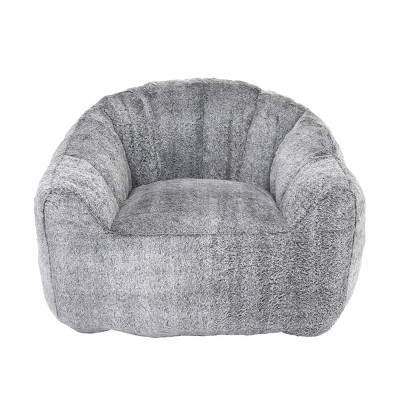 GlasFlength Bean Bag Seats Comfortable Premium Memory Foam Lounge Chair with Removable Cover for Living Room Bedroom, Gray, 41.4"*35"*30.7"