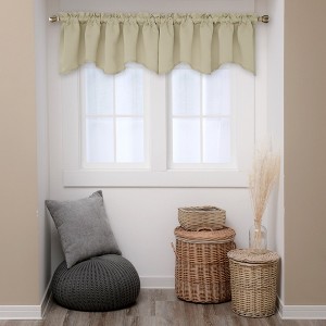 Deconovo Scalloped Valance Curtain – Rod Pocket, 1 Panel, Blackout Style - 1 of 4