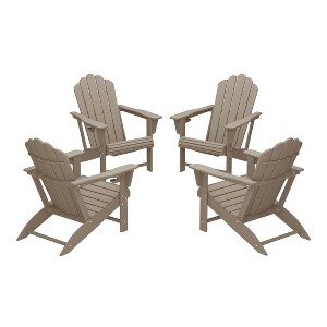 WestinTrends Highland Outdoor Patio HDPE Adirondack Chairs With Cup Holders (Set of 4) - 1 of 4