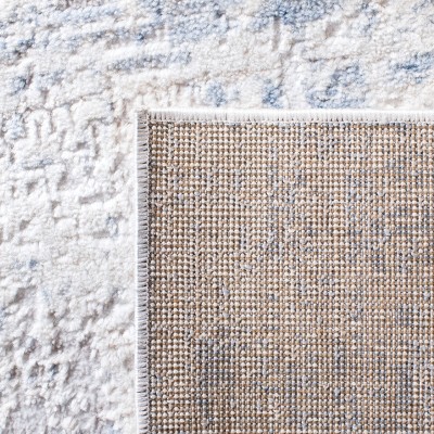 Amelia Ivory and Blue Abstract 3' x 5' Synthetic Area Rug