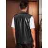 INSPIRE CHIC Men's Motorcycle Zipper Punk Sleeveless Faux Leather Jacket Vest - 3 of 4