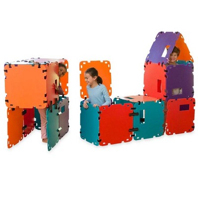 HearthSong 32-Panel Colorblock Fantasy Forts Indoor and Outdoor Building Kit