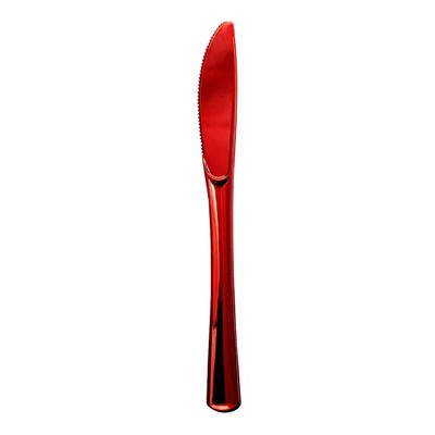 Smarty Had A Party Shiny Metallic Red Plastic Knives - 600 pcs