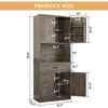 Gymojoy 71¡° Kitchen Hutch Storage Cabinet with Power Outlet Microwave Stand 6 Hanging Shelves - 2 of 4